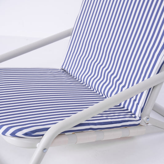 Premium Quality Stripe Design Beach Umbrella Folding Chair 